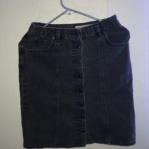 Black denim skirt